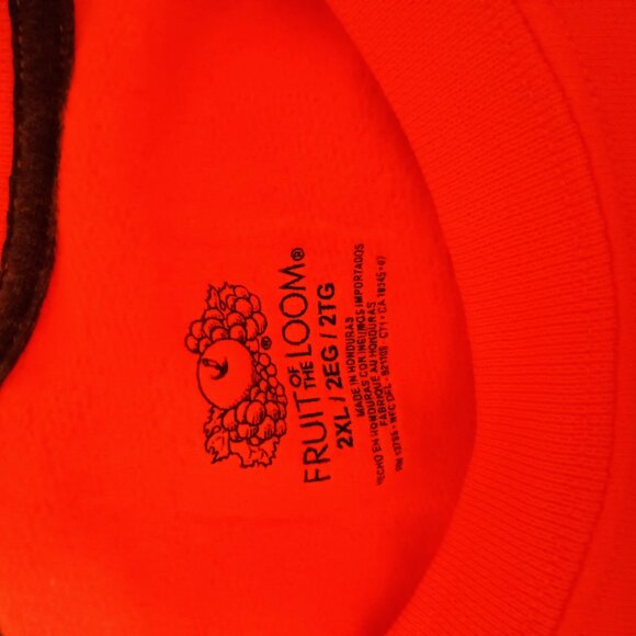 Fruit Of The Loom Mens Orange Sweatshirt, 2XL, New - Picture 3 of 3